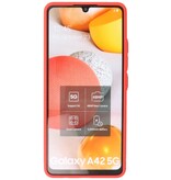 Custodia rigida con combinazione di colori per Samsung Galaxy A42 5G rossa