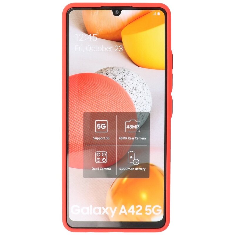 Custodia rigida con combinazione di colori per Samsung Galaxy A42 5G rossa