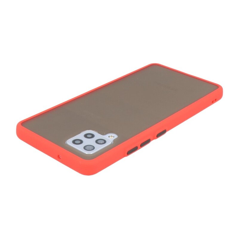 Custodia rigida con combinazione di colori per Samsung Galaxy A42 5G rossa