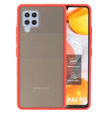 Estuche rígido con combinación de colores para Samsung Galaxy A42 5G Rojo