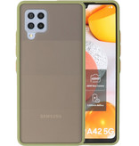 Estuche rígido con combinación de colores para Samsung Galaxy A42 5G Verde