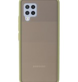 Custodia rigida con combinazione di colori per Samsung Galaxy A42 5G verde