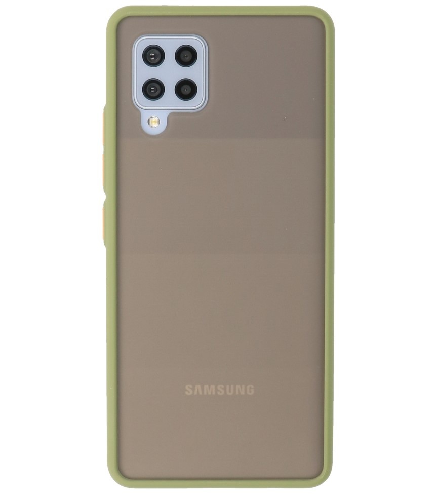 Estuche rígido con combinación de colores para Samsung Galaxy A42 5G Verde