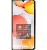 Estuche rígido con combinación de colores para Samsung Galaxy A42 5G Verde