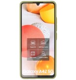 Custodia rigida con combinazione di colori per Samsung Galaxy A42 5G verde