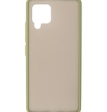 Custodia rigida con combinazione di colori per Samsung Galaxy A42 5G verde