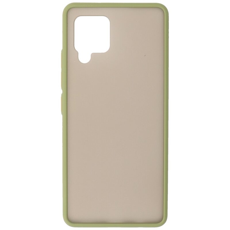 Estuche rígido con combinación de colores para Samsung Galaxy A42 5G Verde