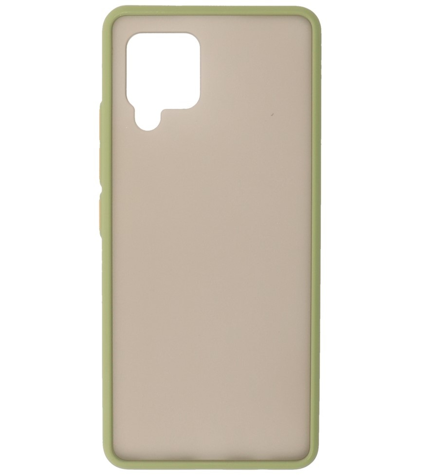 Estuche rígido con combinación de colores para Samsung Galaxy A42 5G Verde