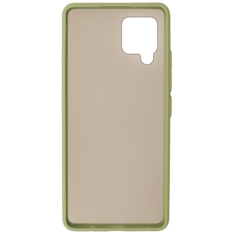 Estuche rígido con combinación de colores para Samsung Galaxy A42 5G Verde