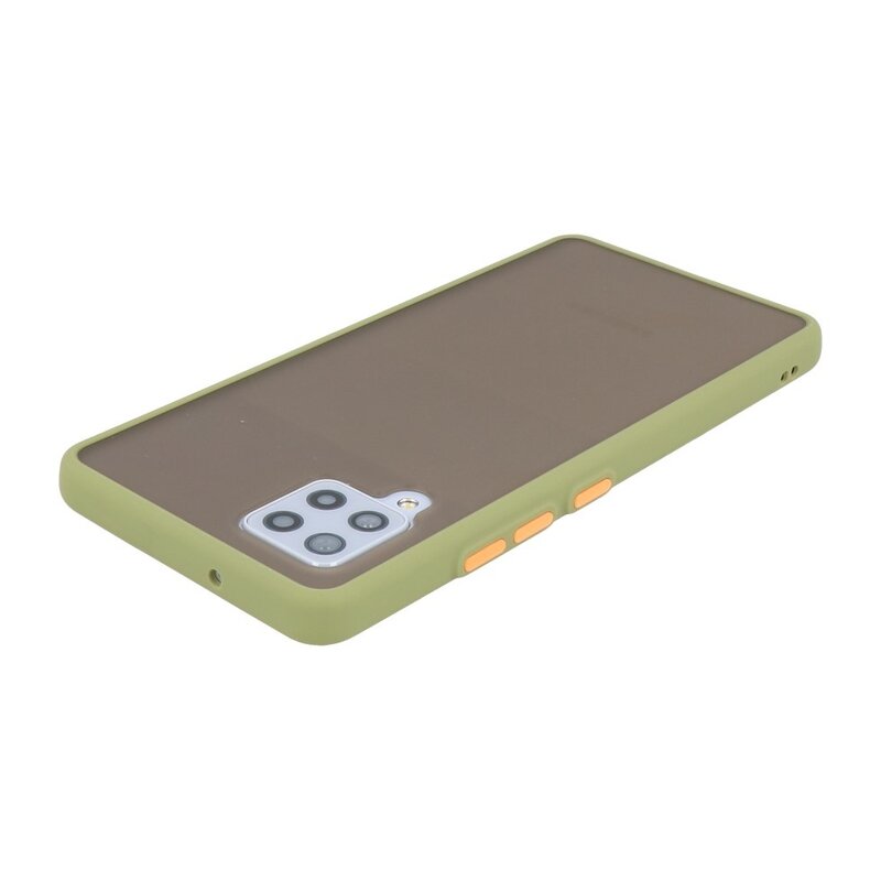 Estuche rígido con combinación de colores para Samsung Galaxy A42 5G Verde