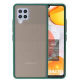 Custodia rigida con combinazione di colori per Samsung Galaxy A42 5G verde scuro