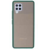 Custodia rigida con combinazione di colori per Samsung Galaxy A42 5G verde scuro