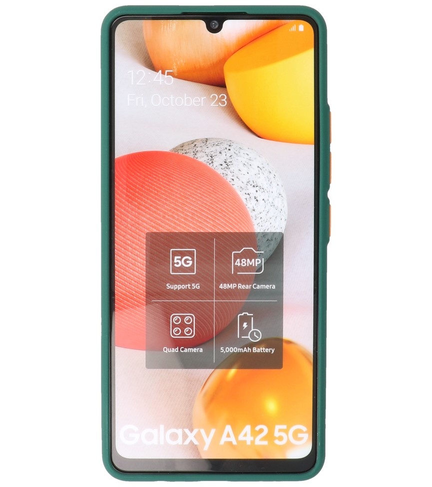 Coque Rigide Combinaison de Couleurs pour Samsung Galaxy A42 5G Vert Foncé