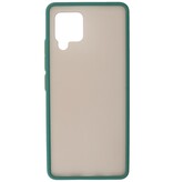 Estuche rígido con combinación de colores para Samsung Galaxy A42 5G Verde oscuro