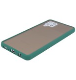 Estuche rígido con combinación de colores para Samsung Galaxy A42 5G Verde oscuro