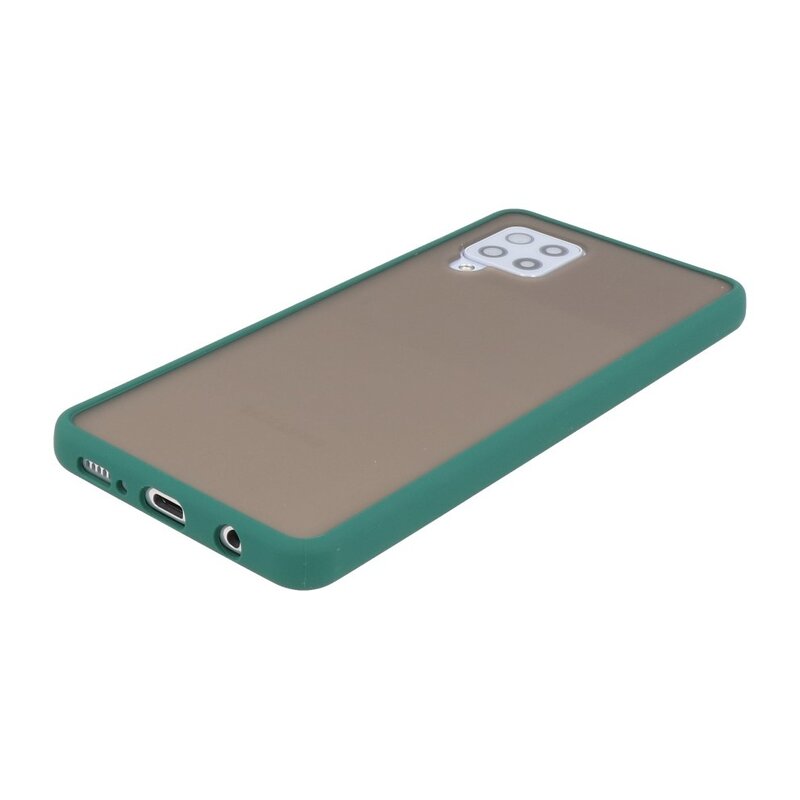 Custodia rigida con combinazione di colori per Samsung Galaxy A42 5G verde scuro