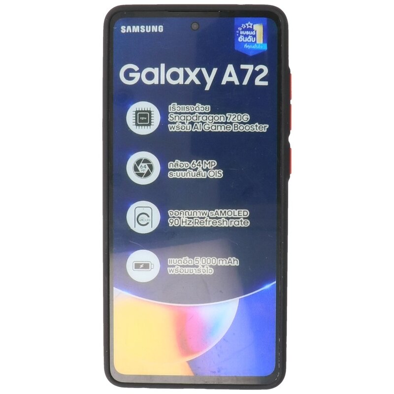 Estuche rígido con combinación de colores para Samsung Galaxy A72 5G Negro