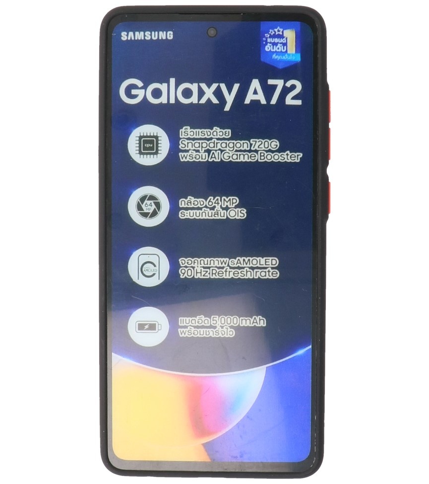 Estuche rígido con combinación de colores para Samsung Galaxy A72 5G Negro