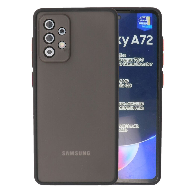 Estuche rígido con combinación de colores para Samsung Galaxy A72 5G Negro