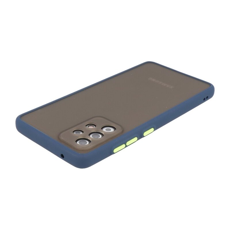 Estuche rígido con combinación de colores para Samsung Galaxy A72 5G Azul