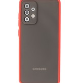 Estuche rígido con combinación de colores para Samsung Galaxy A72 5G Rojo