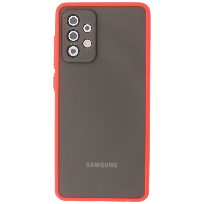 Estuche rígido con combinación de colores para Samsung Galaxy A72 5G Rojo