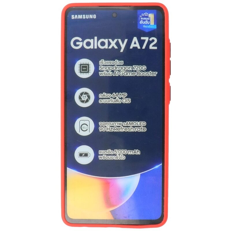 Custodia rigida con combinazione di colori per Samsung Galaxy A72 5G rossa