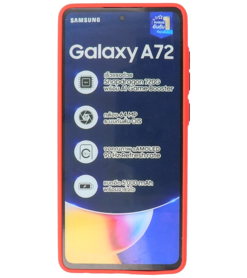 Custodia rigida con combinazione di colori per Samsung Galaxy A72 5G rossa