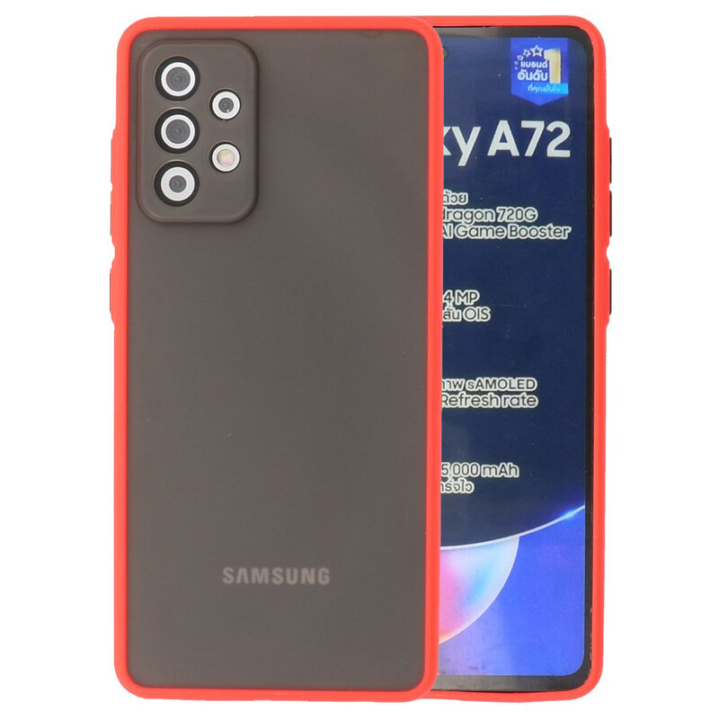 Custodia rigida con combinazione di colori per Samsung Galaxy A72 5G rossa