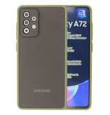 Custodia rigida con combinazione di colori per Samsung Galaxy A72 5G verde