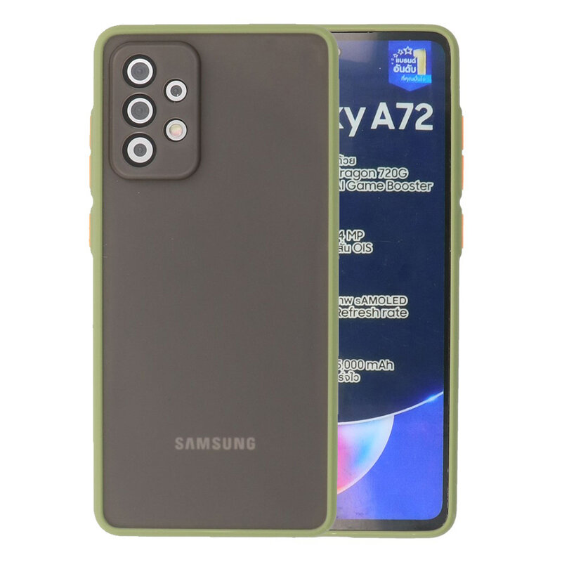 Custodia rigida con combinazione di colori per Samsung Galaxy A72 5G verde
