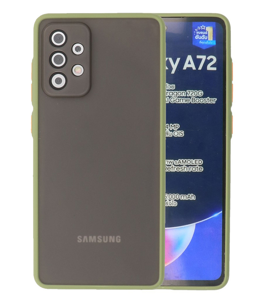 Custodia rigida con combinazione di colori per Samsung Galaxy A72 5G verde