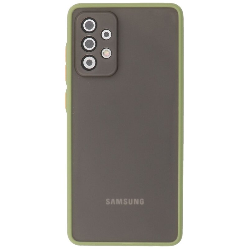 Custodia rigida con combinazione di colori per Samsung Galaxy A72 5G verde