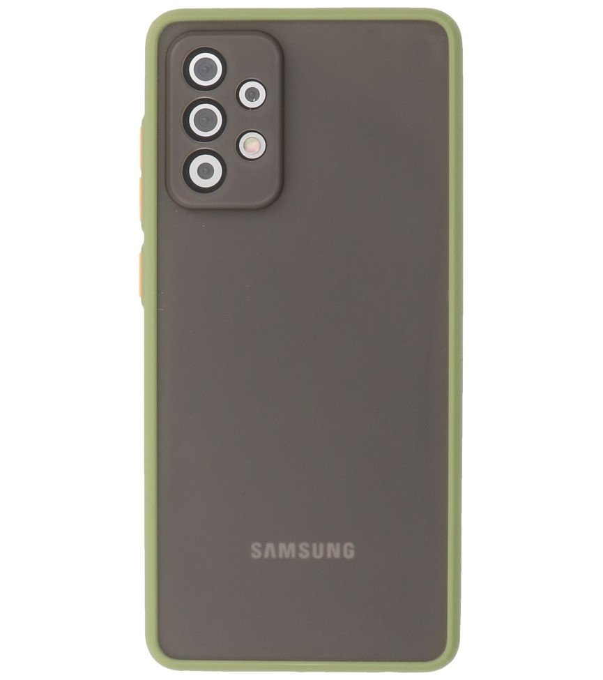 Custodia rigida con combinazione di colori per Samsung Galaxy A72 5G verde