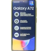 Estuche rígido con combinación de colores para Samsung Galaxy A72 5G Verde