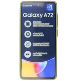 Estuche rígido con combinación de colores para Samsung Galaxy A72 5G Verde