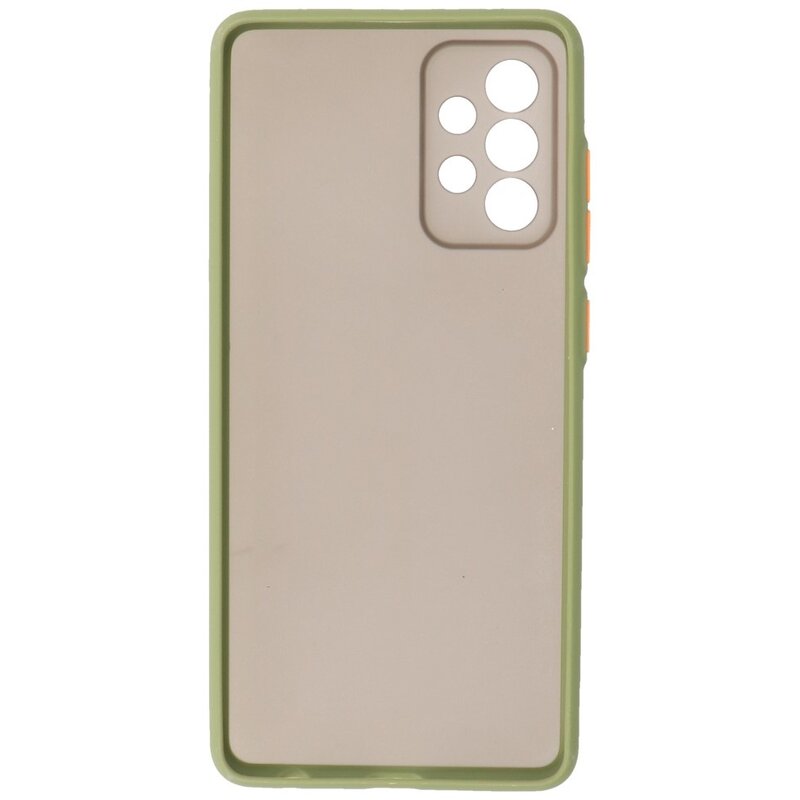 Estuche rígido con combinación de colores para Samsung Galaxy A72 5G Verde