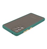 Estuche rígido con combinación de colores para Samsung Galaxy A72 5G Verde oscuro
