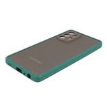 Custodia rigida con combinazione di colori per Samsung Galaxy A72 5G verde scuro