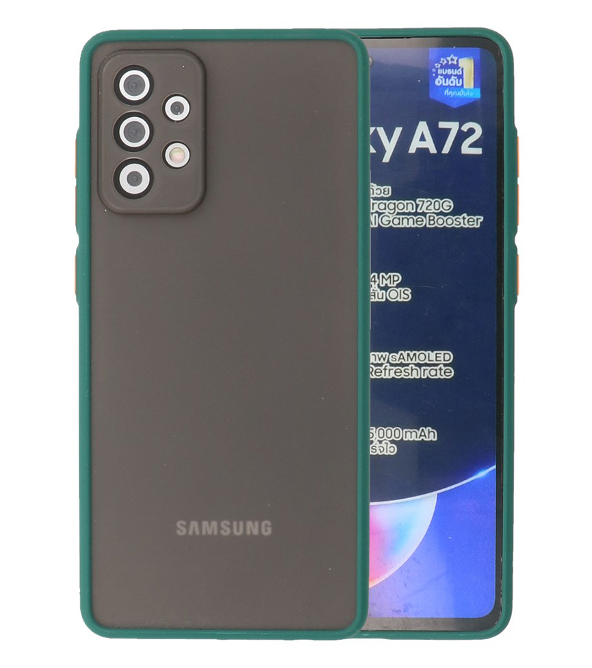 Color Combination Hard Case for Samsung Galaxy A72 5G Dark Green