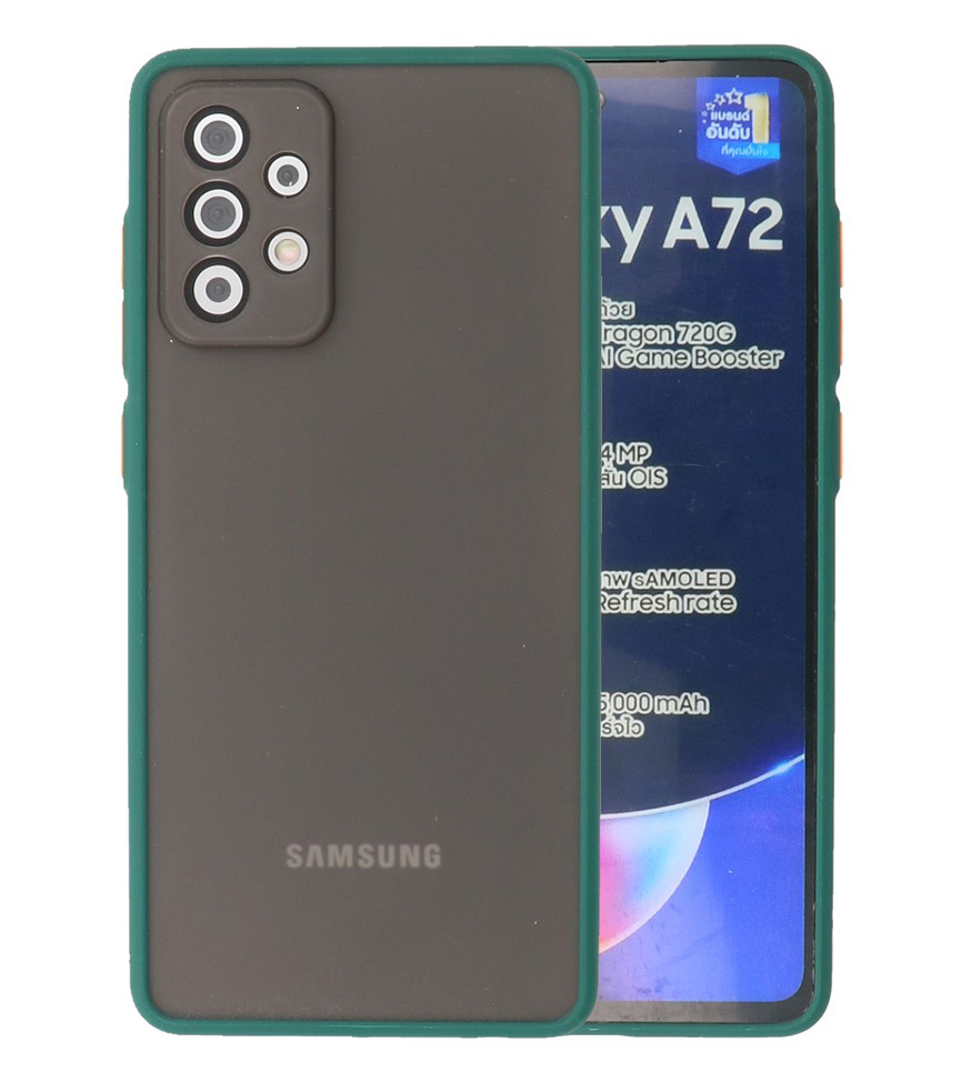 Farvekombination hårdt etui til Samsung Galaxy A72 5G mørkegrøn