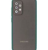 Estuche rígido con combinación de colores para Samsung Galaxy A72 5G Verde oscuro