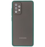 Estuche rígido con combinación de colores para Samsung Galaxy A72 5G Verde oscuro
