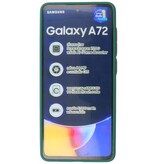 Estuche rígido con combinación de colores para Samsung Galaxy A72 5G Verde oscuro