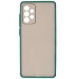 Estuche rígido con combinación de colores para Samsung Galaxy A72 5G Verde oscuro