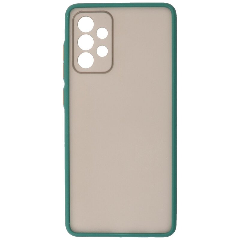Estuche rígido con combinación de colores para Samsung Galaxy A72 5G Verde oscuro