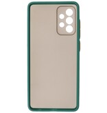 Estuche rígido con combinación de colores para Samsung Galaxy A72 5G Verde oscuro