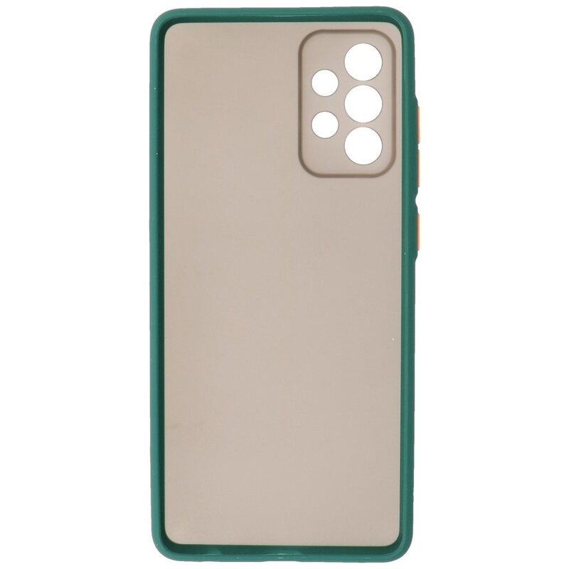 Estuche rígido con combinación de colores para Samsung Galaxy A72 5G Verde oscuro