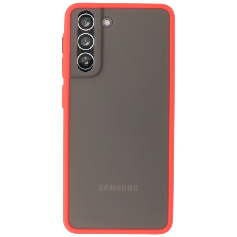 Custodia rigida con combinazione di colori per Samsung Galaxy S21 Red