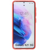 Custodia rigida con combinazione di colori per Samsung Galaxy S21 Red